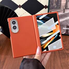 Dteck - for Samsung Galaxy Z Fold8 Rugged Hinge Protection Case with Tempered Glass Film,Shockproof Matte Slim Mag Safe Cover - Orange