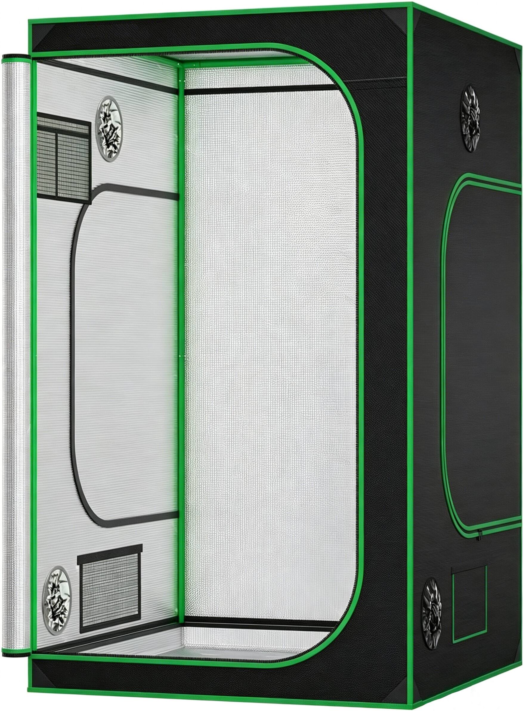 Front. PAIHOME - 4x4 Grow Tent, 48"x48"x80" High-Reflective Mylar Hydroponic Tent with Observation Window & Floor Tray.