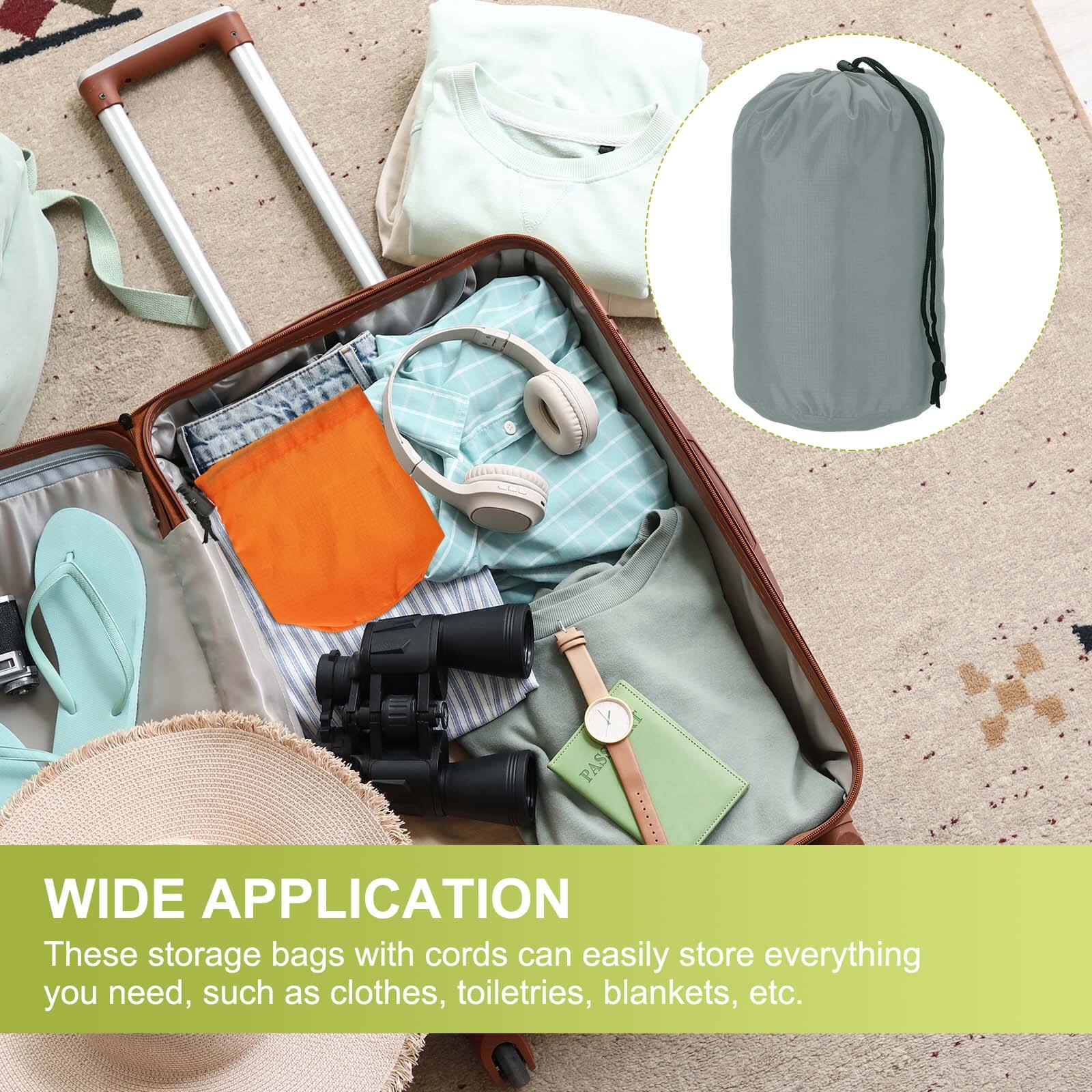 WIDE APPLICATION  
These storage bags with cords can easily store everything you need, such as clothes, toiletries, blankets, etc.