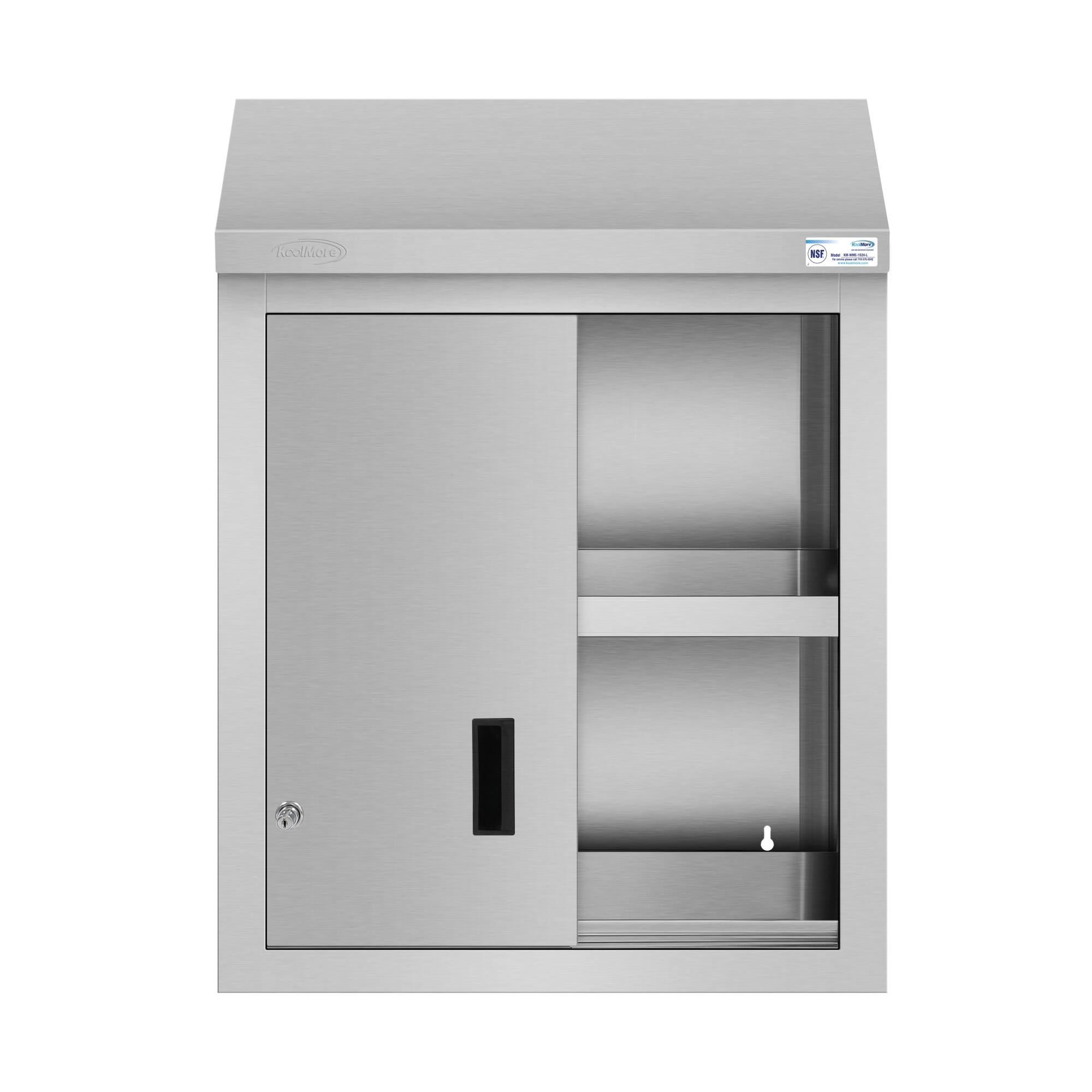 Alt View 3. Koolmore - 24 Inch Stainless Steel Commercial Wall Cabinet with Sliding Doors 15 x 24 NSF - Stainless-Steel.