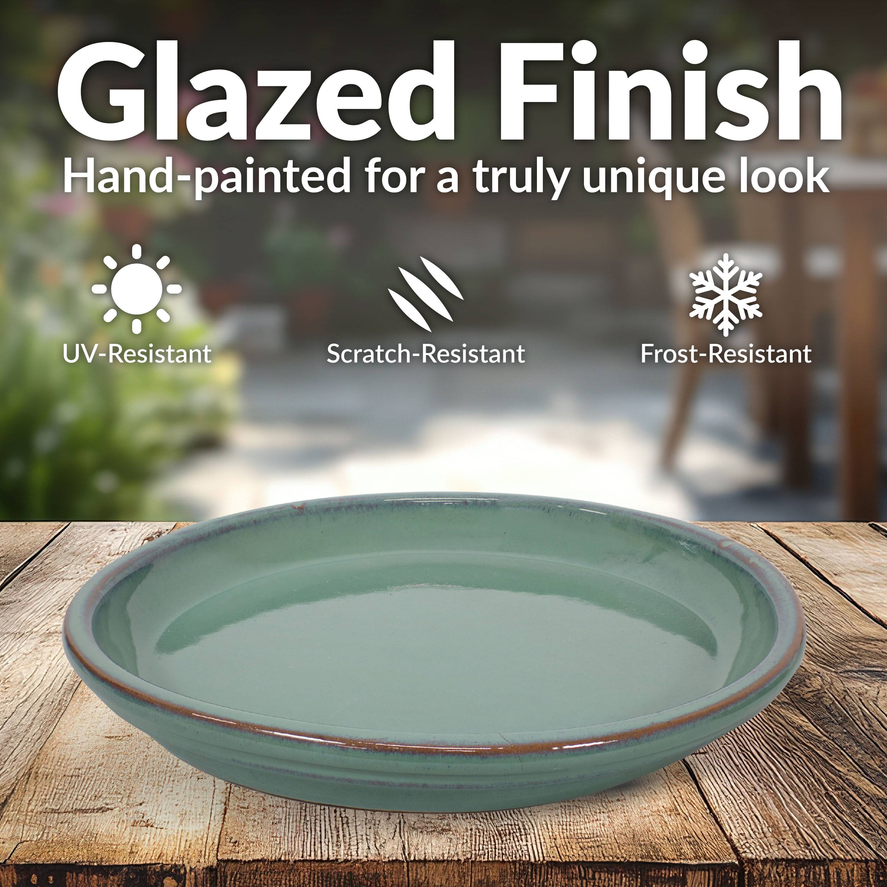 Glazed Finish  
Hand-painted for a truly unique look  

- UV-Resistant  
- Scratch-Resistant  
- Frost-Resistant