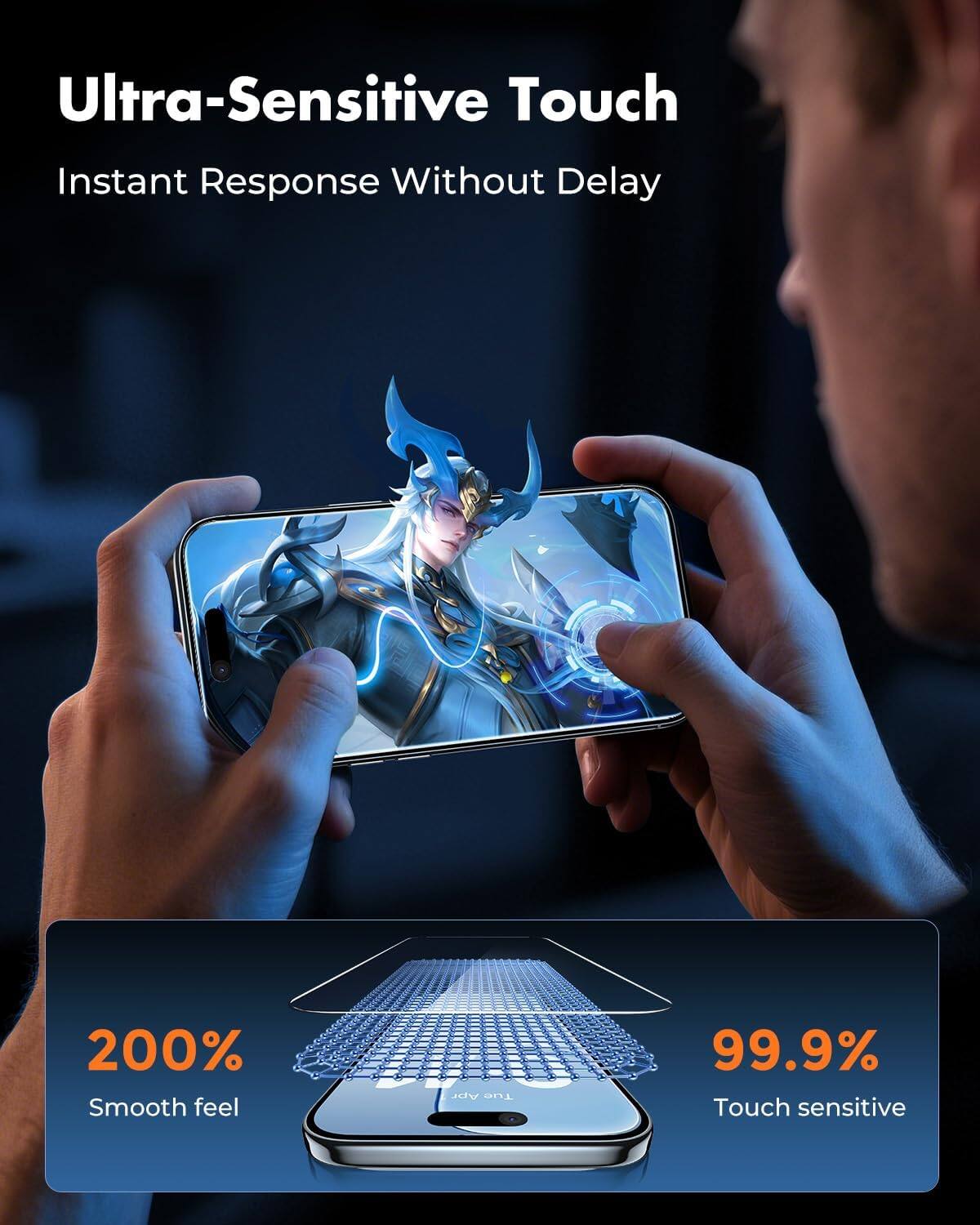Ultra-Sensitive Touch  
Instant Response Without Delay  

200% Smooth feel  

99.9% Touch sensitive