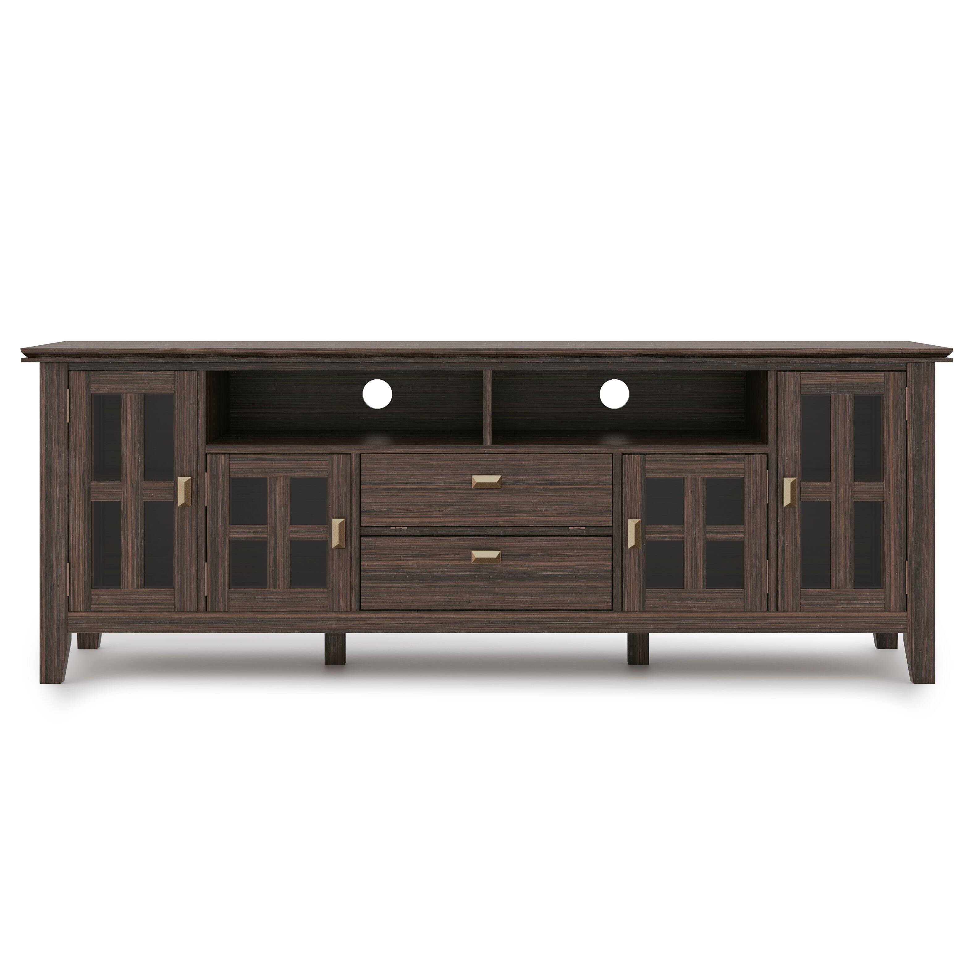 Alt View 3. Simpli Home - Artisan SOLID WOOD 72 inch Wide Transitional TV Media Stand in Farmhouse Brown For TVs up to 80 inches - Farmhouse Brown.