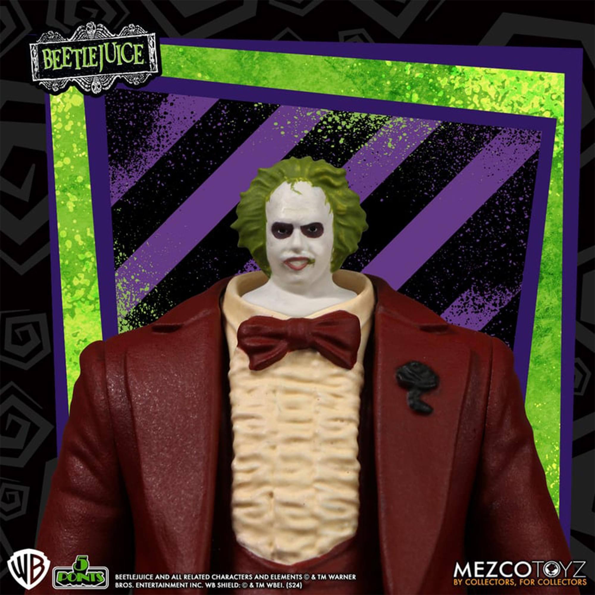 BEETLEJUICE WB DONT'S BROS. BEETLEJUICE ENTERTAINMENT AND ALL RELATED INC. WB CHARACTERS SHIELD: & AND TM WBEL ELEMENTS ($24) & TM WARNER MEZCOTOYZ BY COLLECTORS, FOR COLLECTORS