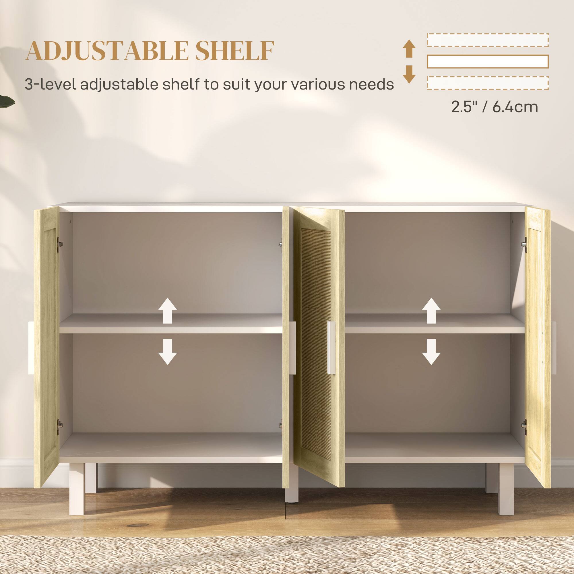 ADJUSTABLE SHELF
3-level adjustable shelf to suit your various needs
2.5" / 6.4cm