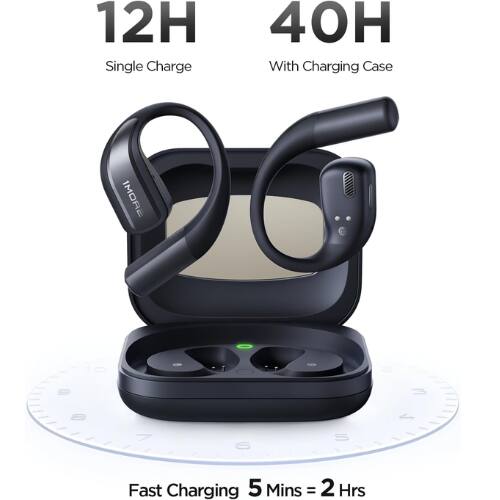 12H Single Charge  
40H With Charging Case  

1MORE  

Fast Charging  
5 Mins = 2 Hrs