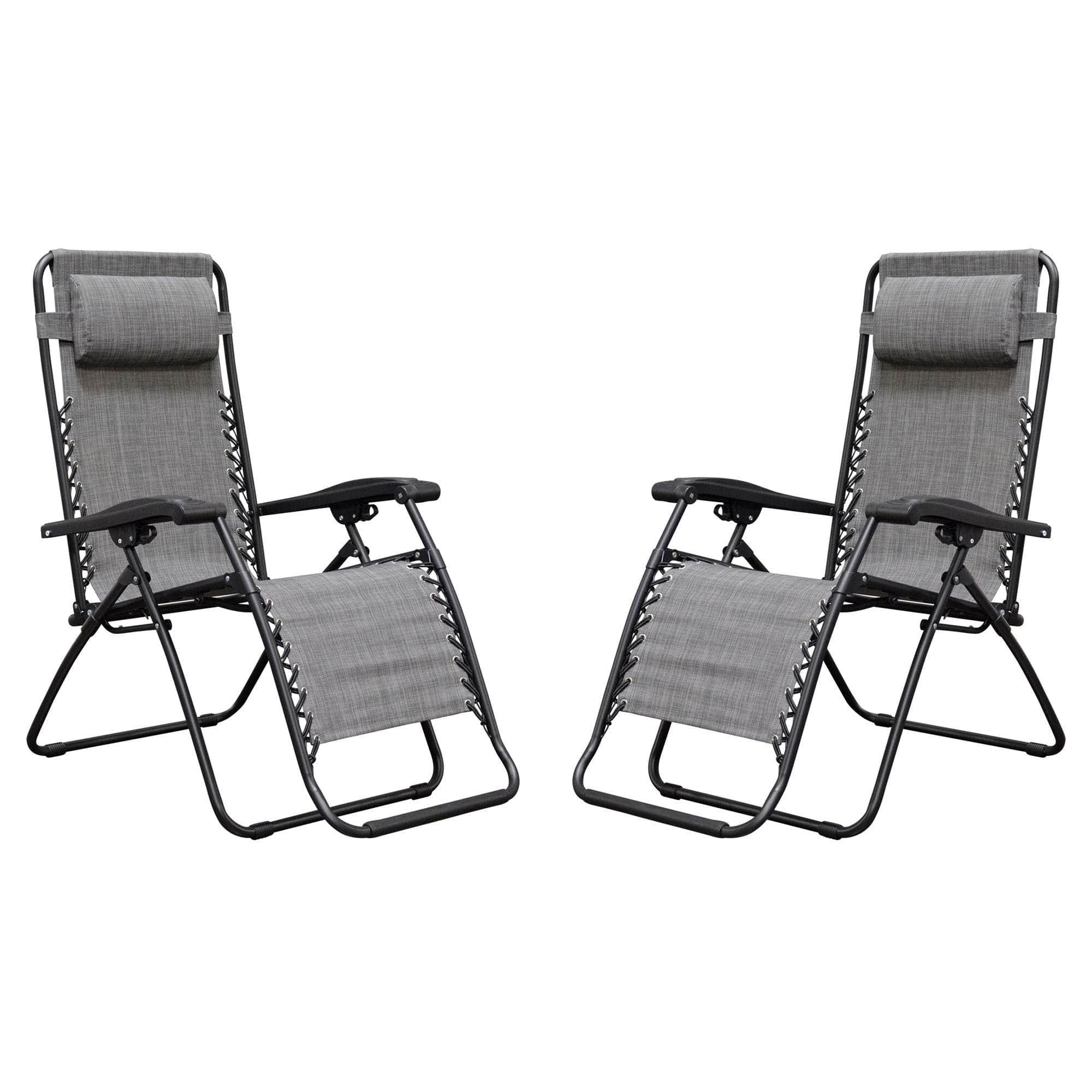 Caravan Canopy - Infinity Zero Gravity Steel Frame Patio Deck Chair, Grey (Pair) - Gray