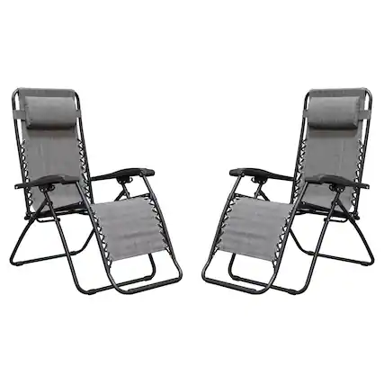 Front. Caravan Canopy - Caravan Canopy Infinity Zero Gravity Steel Frame Patio Deck Chair, Grey (Pair) - Grey.