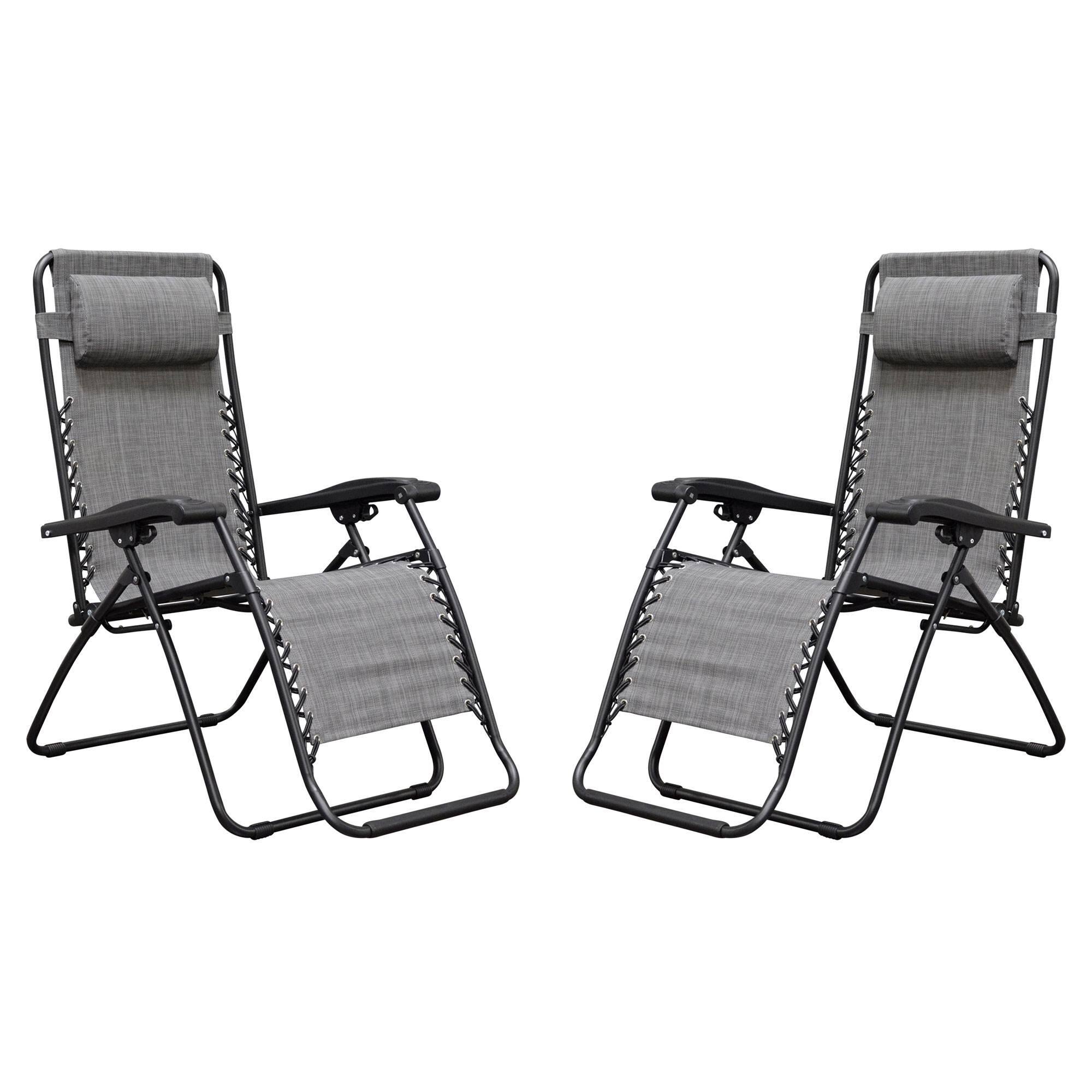 Front. Caravan Canopy - Caravan Canopy Infinity Zero Gravity Steel Frame Patio Deck Chair, Grey (Pair) - Grey.