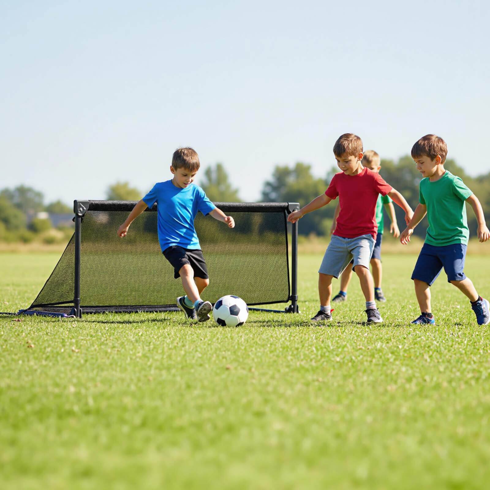 Alt View 4. Costway - Costway 4ft x 2ft Portable POP Up Toddler Soccer Net with Metal Frame, 4 Ground Stakes - Black.
