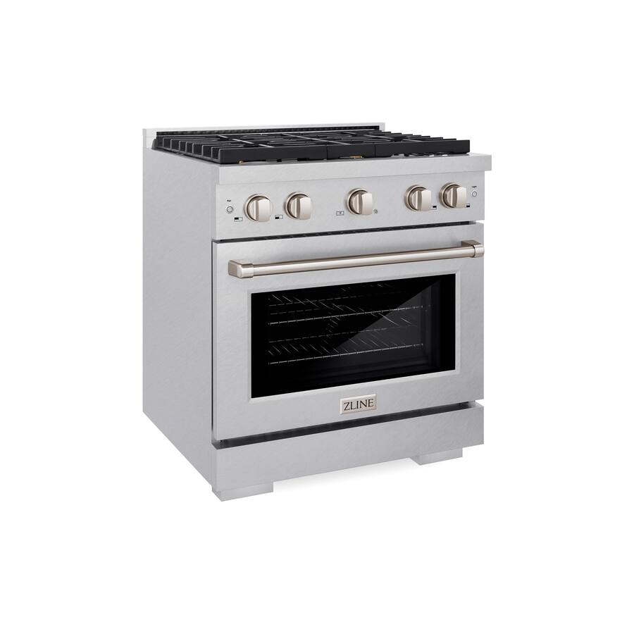 30 in. Wide 4 Burner ZLINE Paramount Satin Stainless Gas Range w ...