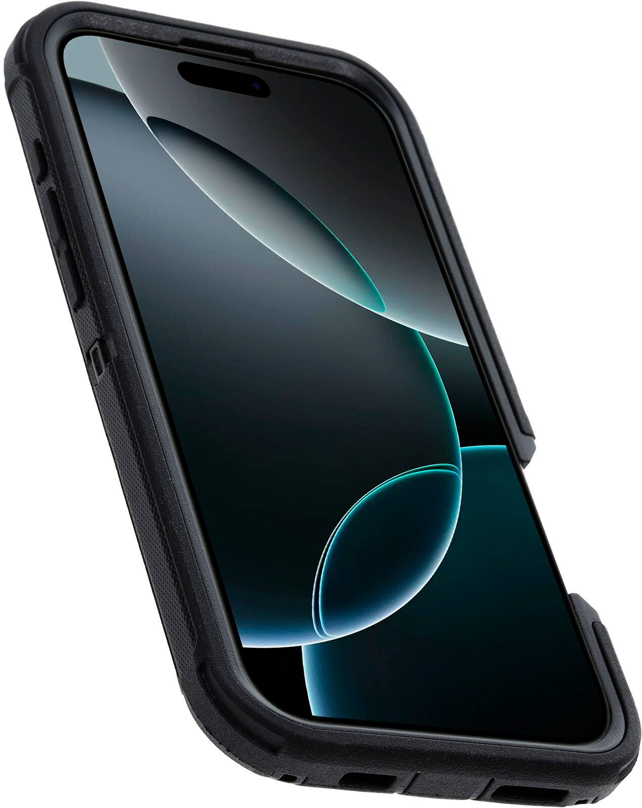 Left. OtterBox - Defender Series Pro Hard Shell for MagSafe for Apple iPhone 16 Pro Max - Black.