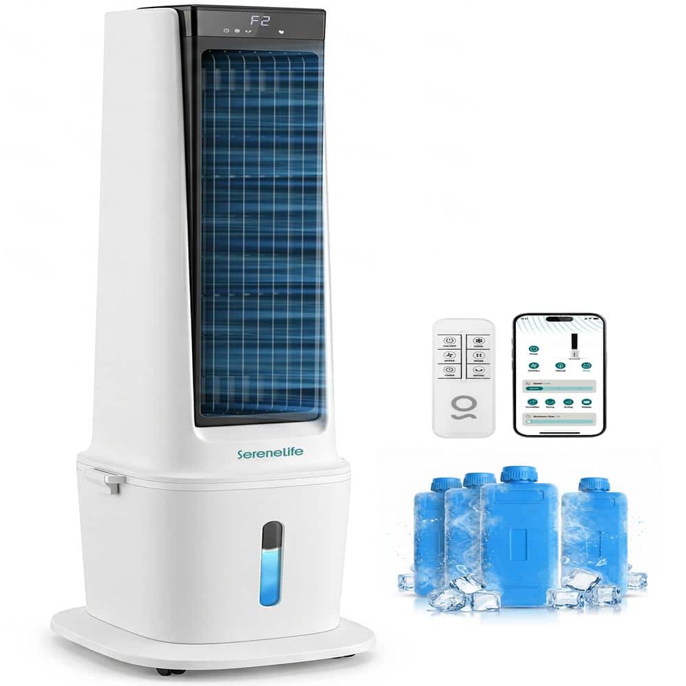 SereneLife - 1800 CFM Evaporative Air Cooler with 17L Tank, Oscillation, Remote & Ice Packs - White price history on PriceWatchPro