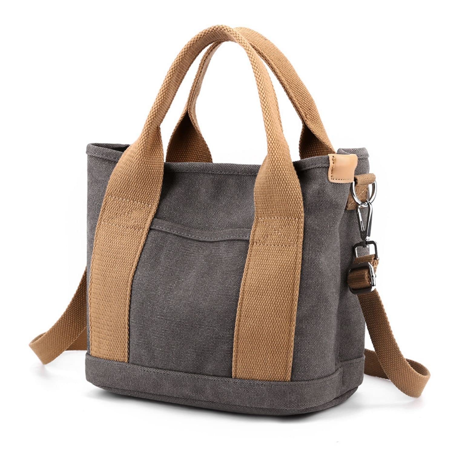 Front. Live At Space - Canvas Messenger Bags For Women Tote Crossbody Shoulder Bag Satchel Purse 【Light as Air, Ready for Anything】Made from - Grey.