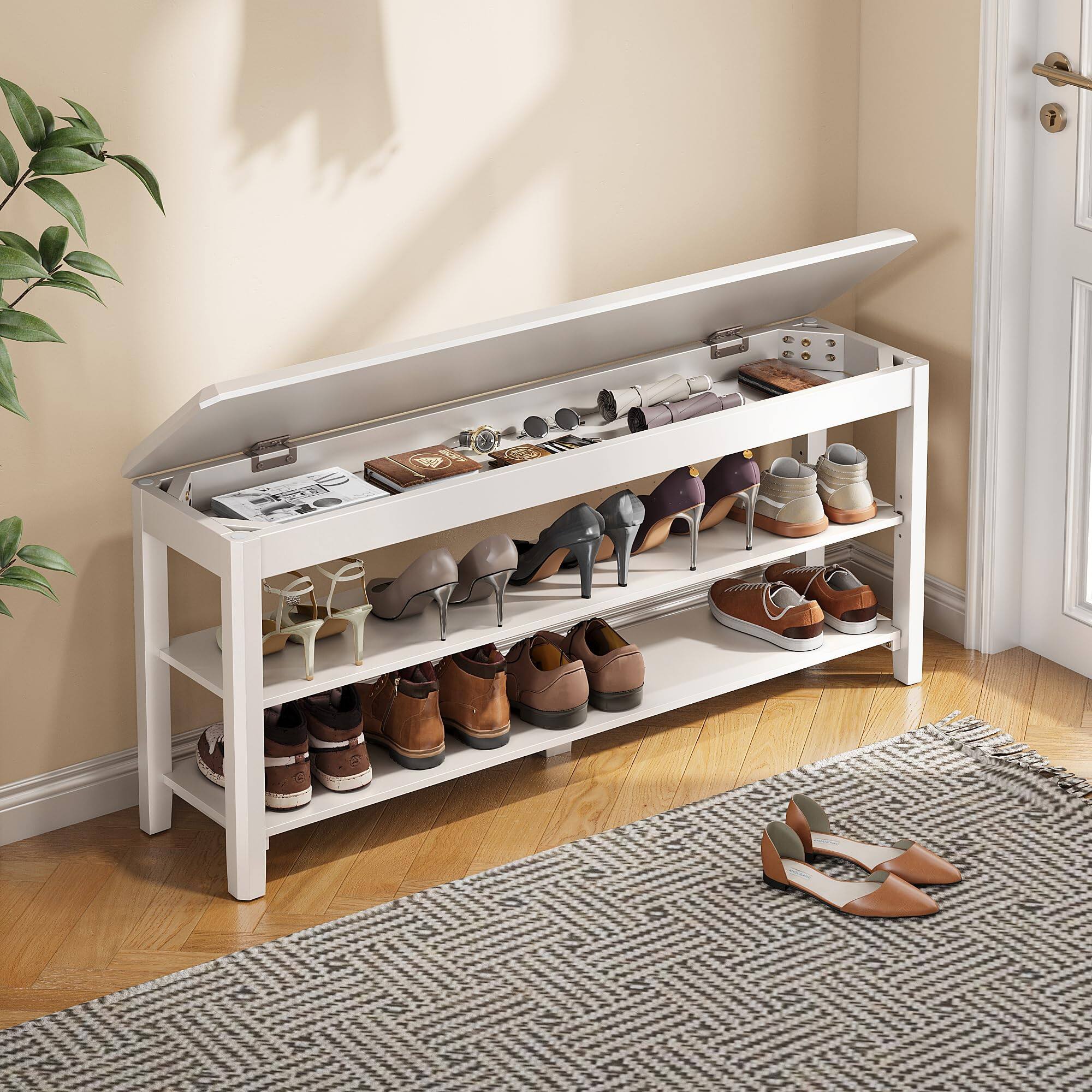 White-2 Tier(wood) 47.2"W x 11.8"D x 20.5"H