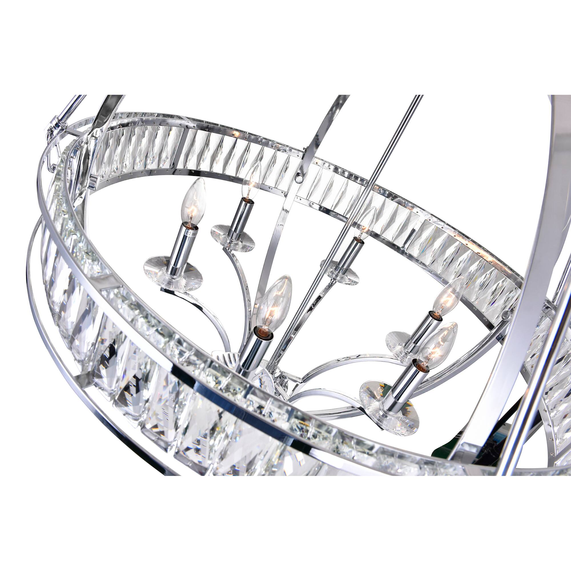 Angle. CWI Lighting - Arkansas 6 Light Chandelier With Chrome Finish - Chrome.