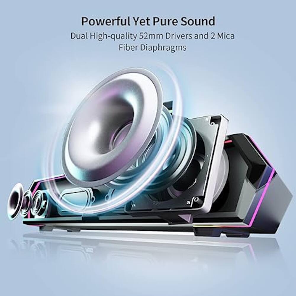 Powerful Yet Pure Sound: Dual High-quality 52mm Drivers and 2 Mica Fiber Diaphragms