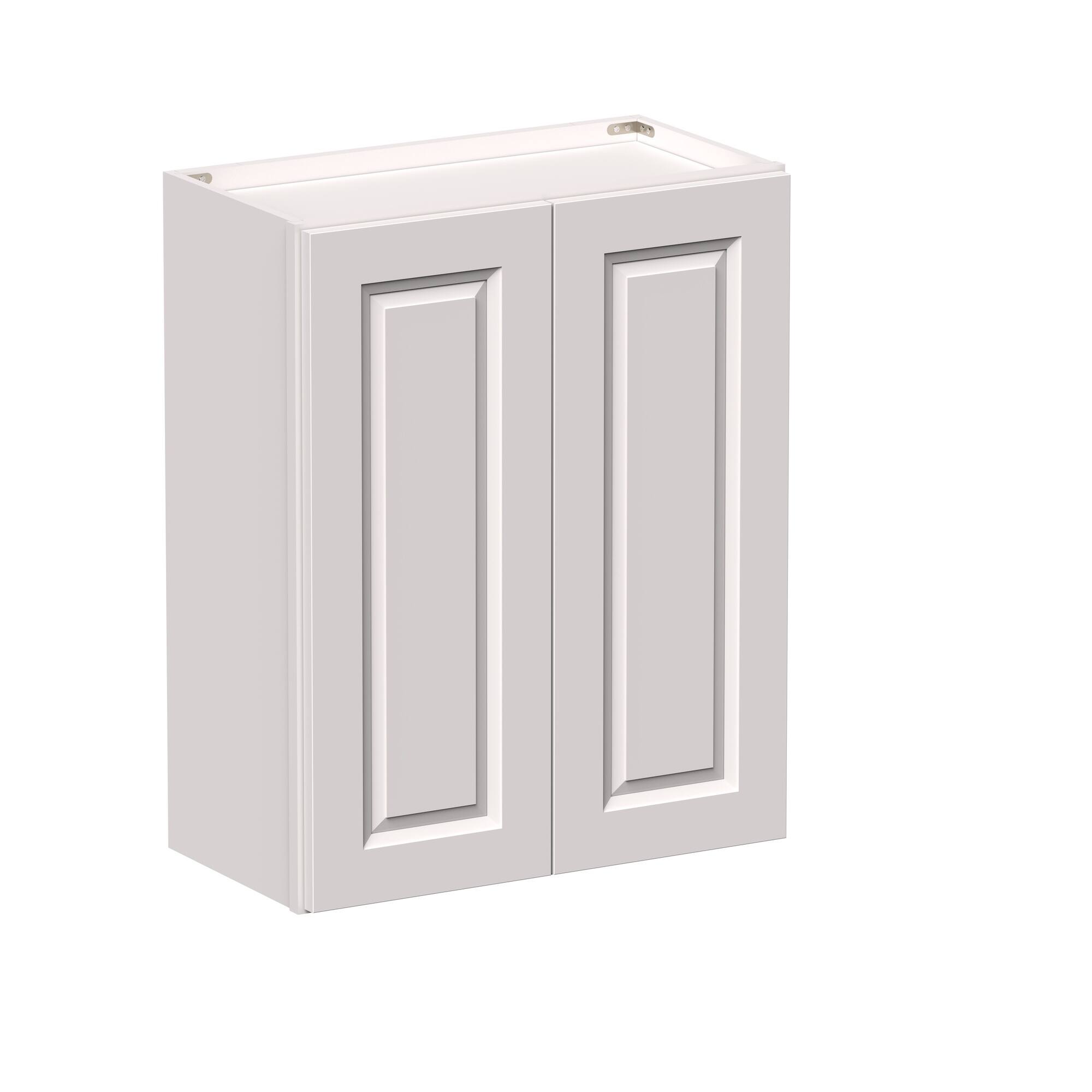 Angle. Boyel Living - 24-in W x 30-in H x 12-in D Shaker RTA Kitchen Wall Cabinet with Soft-Close Doors - Glacier White.