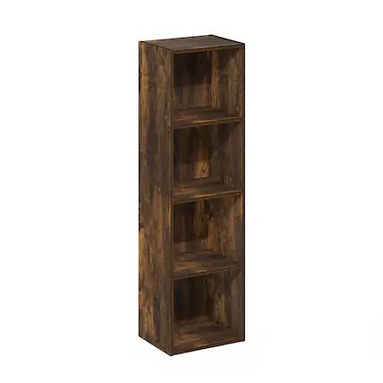 Front. Furinno - Pasir 4-Tier Open Shelf Bookcase - Amber Pine.