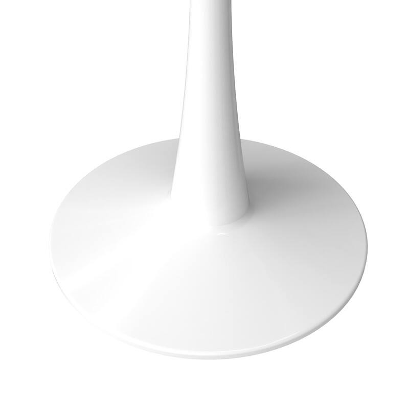 Alt View 5. LeisureMod - LeisureMod Bristol 35 in. Round MDF Wood Dining Table in Stainless Steel Pedestal Base Modern Kitchen Table - White/Marbled White.