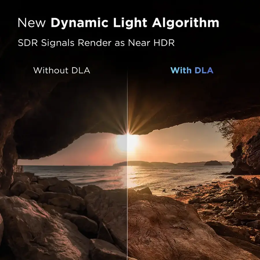 New Dynamic Light Algorithm: SDR Signals Render as Near HDR Without DLA With DLA