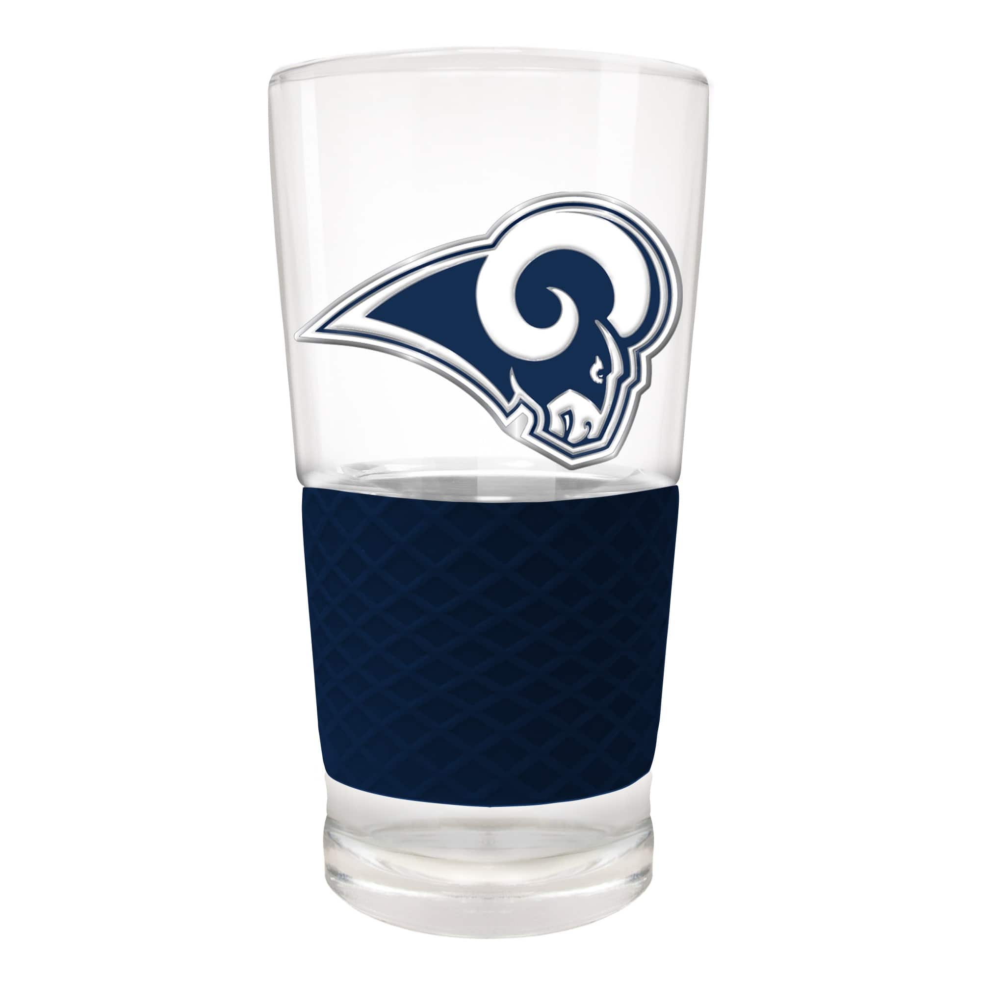 Front. Great American Products - Los Angeles Rams 22oz. Pilsner Glass with Silicone Grip - Blue.