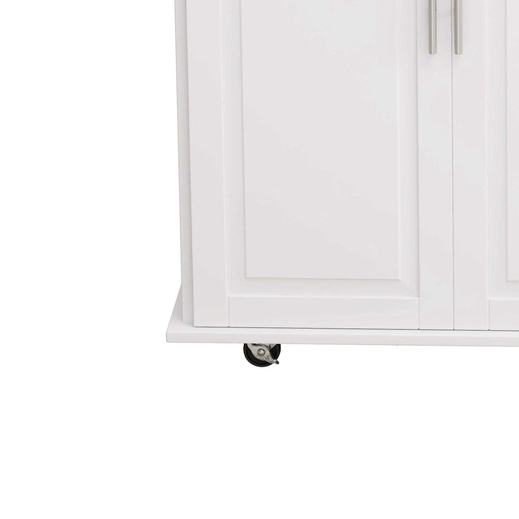 Alt View 2. Boyel Living - 43 Inch Kitchen Island Cart with Foldable Top Three Drawers and Two Door Cabinet White - White.