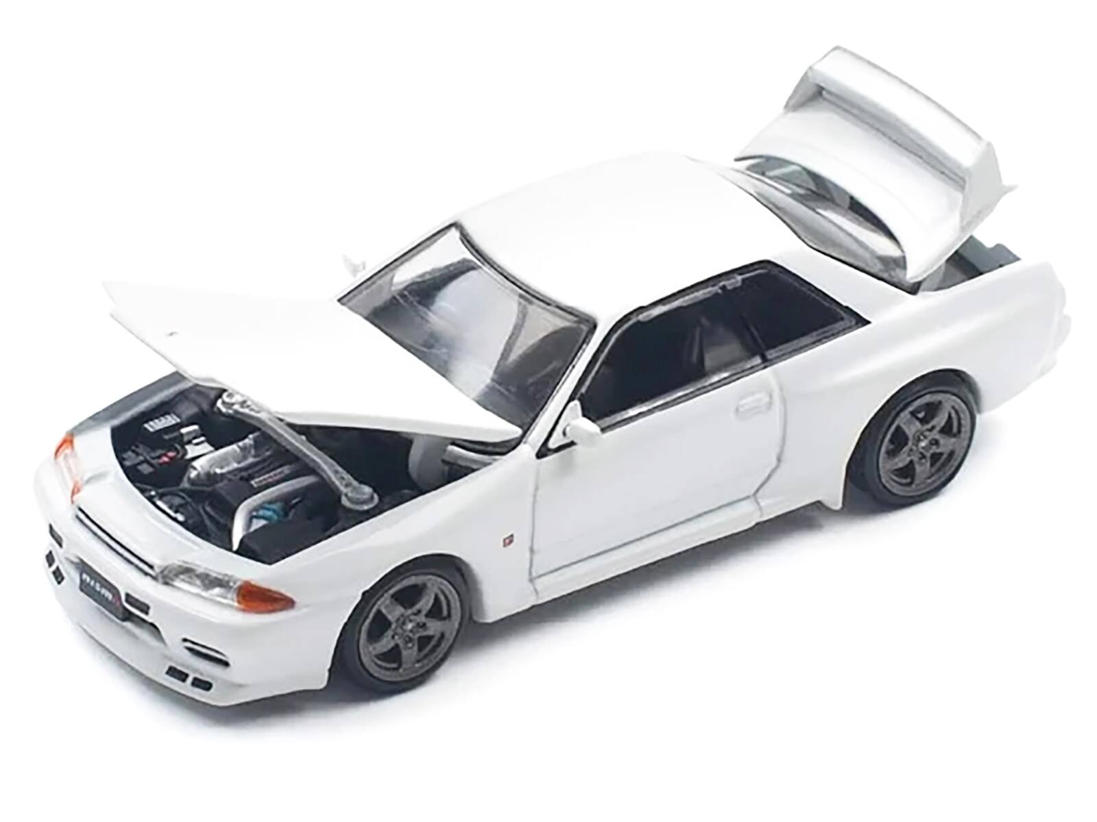 Angle. Pop Race - GTR R32 RHD (Right Hand Drive) Crystal White 1/64 Diecast Model Car by Pop Race - Crystal White.