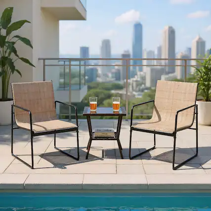 Front. Kadyn - Outdoor Dining Room Chairs, Patio Kitchen Chairs,Outdoor Dining Chairs Set of 2 Patio Furniture Chair - Brown.