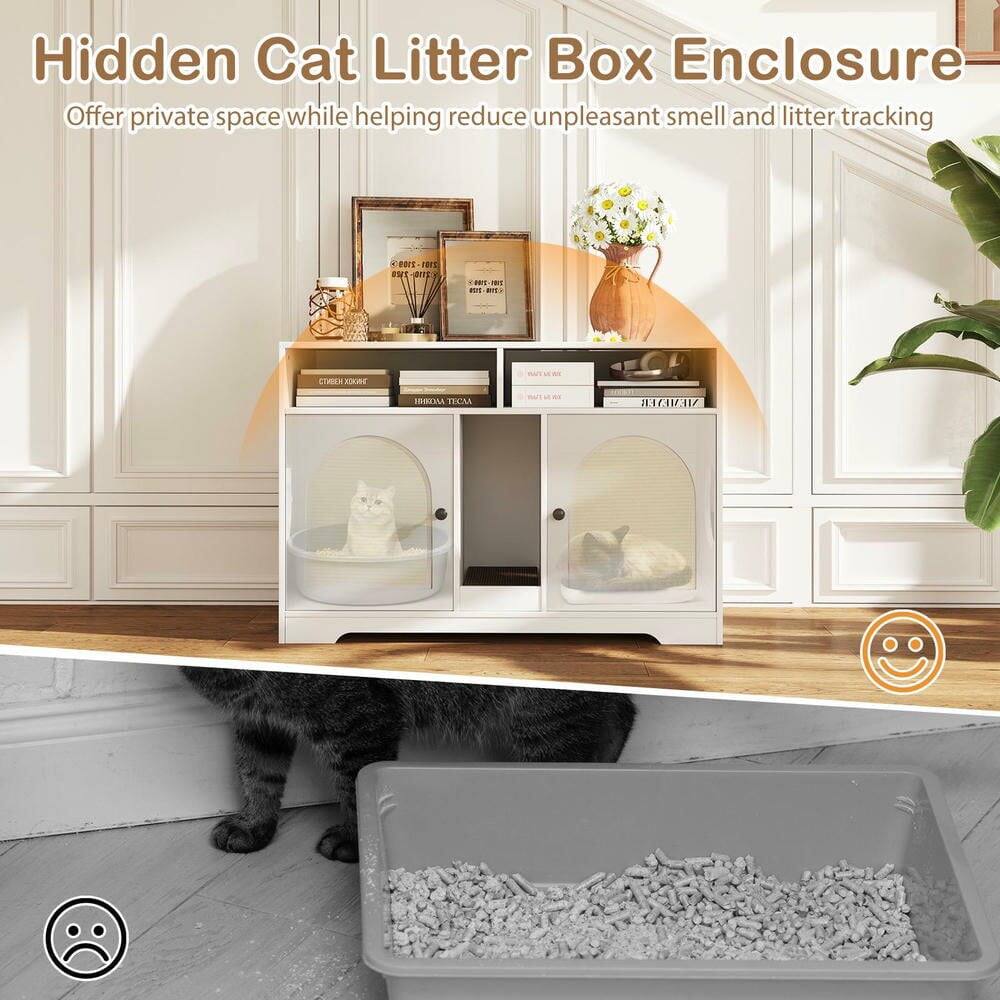 Hidden Cat Litter Box Enclosure  
Offer private space while helping reduce unpleasant smell and litter tracking