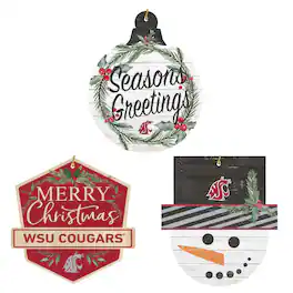 Jardine - Washington State Cougars Ornament Bundle - White