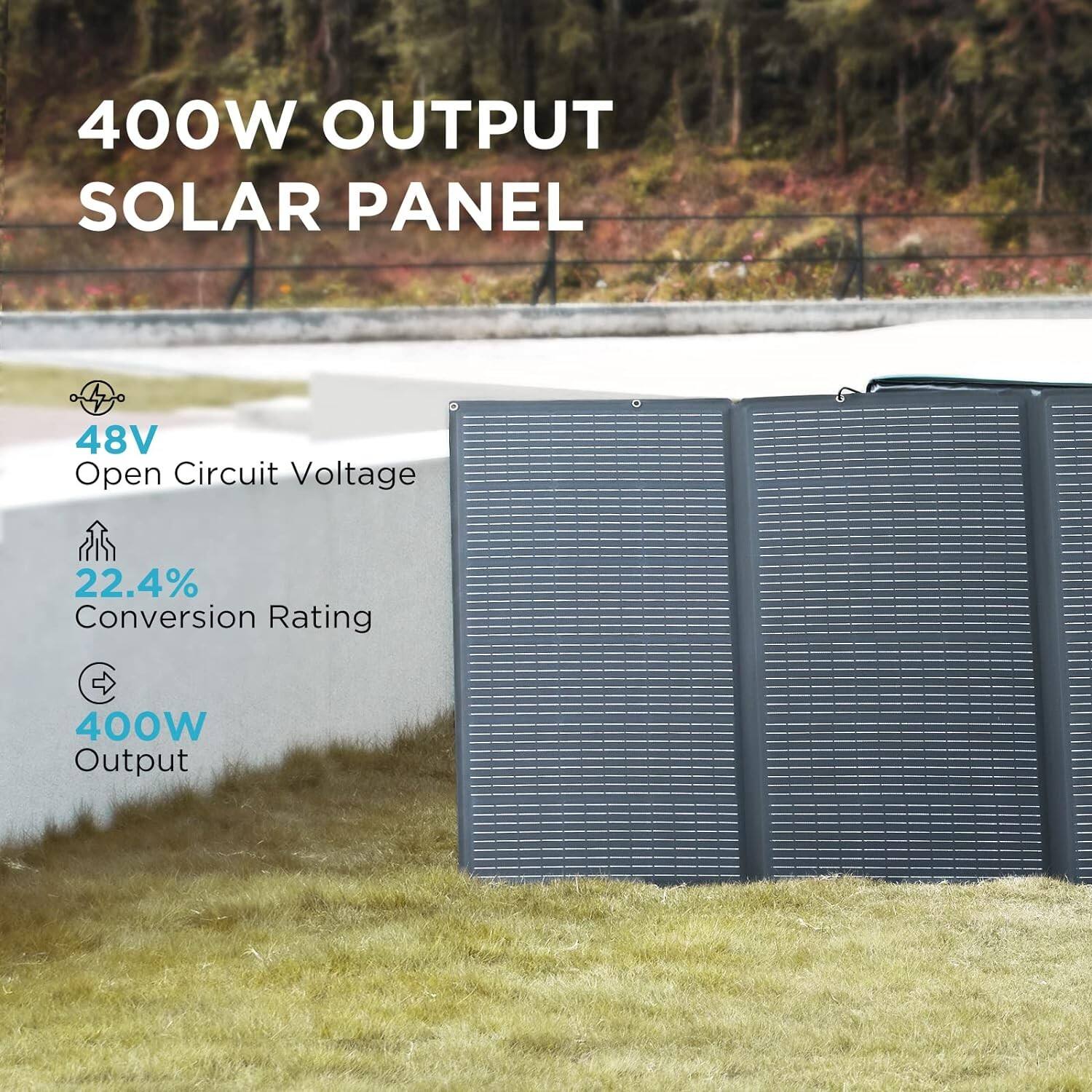 400W OUTPUT SOLAR PANEL

- 48V Open Circuit Voltage
- 22.4% Conversion Rating
- 400W Output