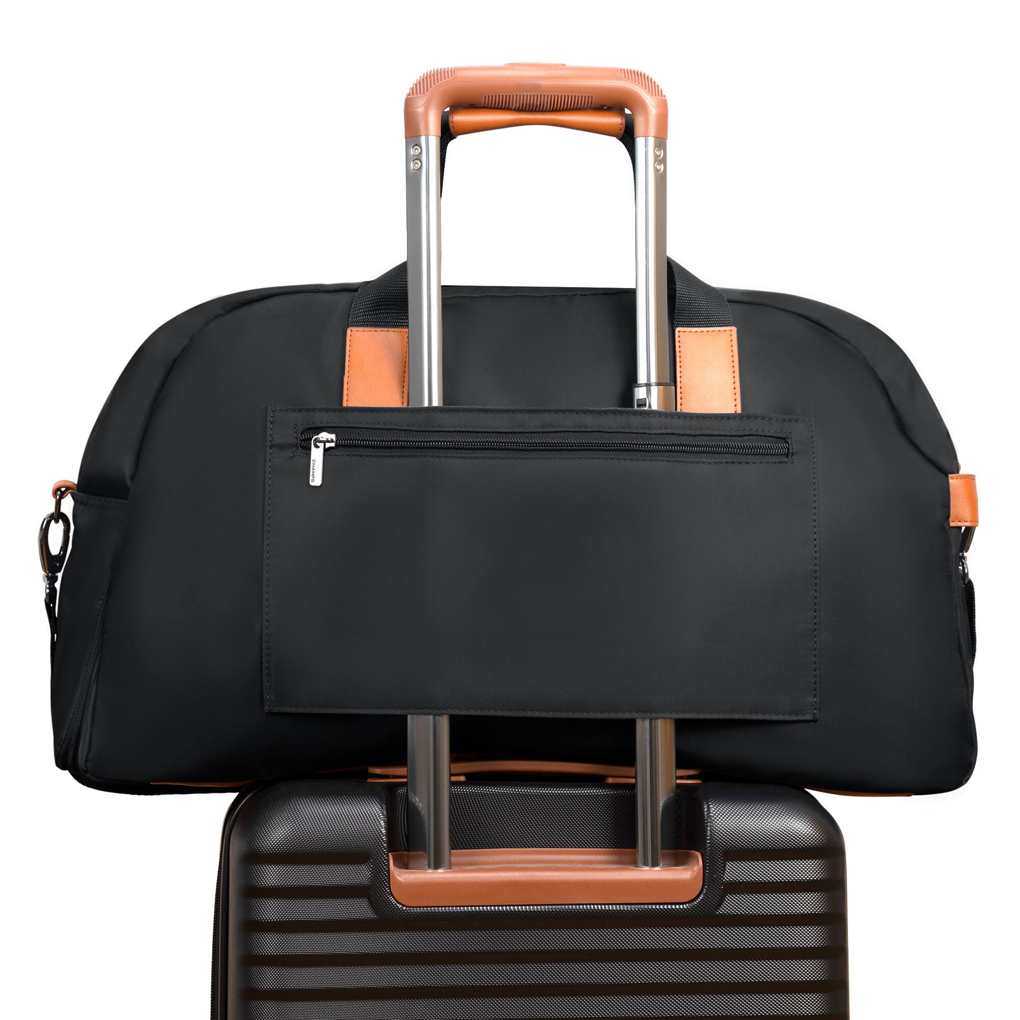 Alt View 5. Champs - Vintage Weekender Duffel Bag - Black.