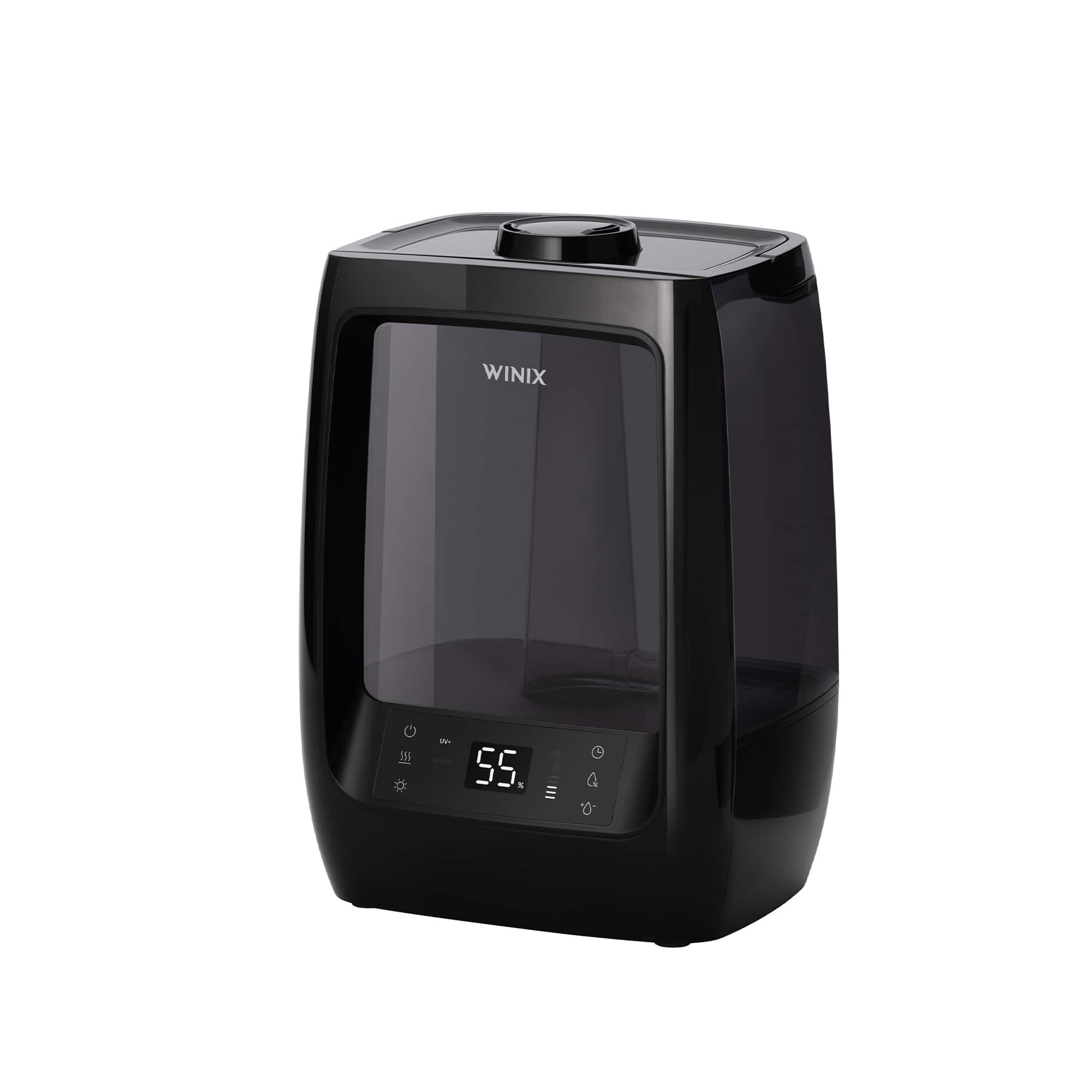 Angle. WINIX - L200 Ultrasonic 2 Gallon Cool and Warm Mist Humidifier for Large Rooms with Essential oil Tray Lasts 120 Hours - Black.