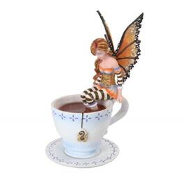 Pacific Trading - Warm Toes Fairy in Tea Cup Fantasy Fairy Tale Statue Figurine 6.25 inch - Multicolor
