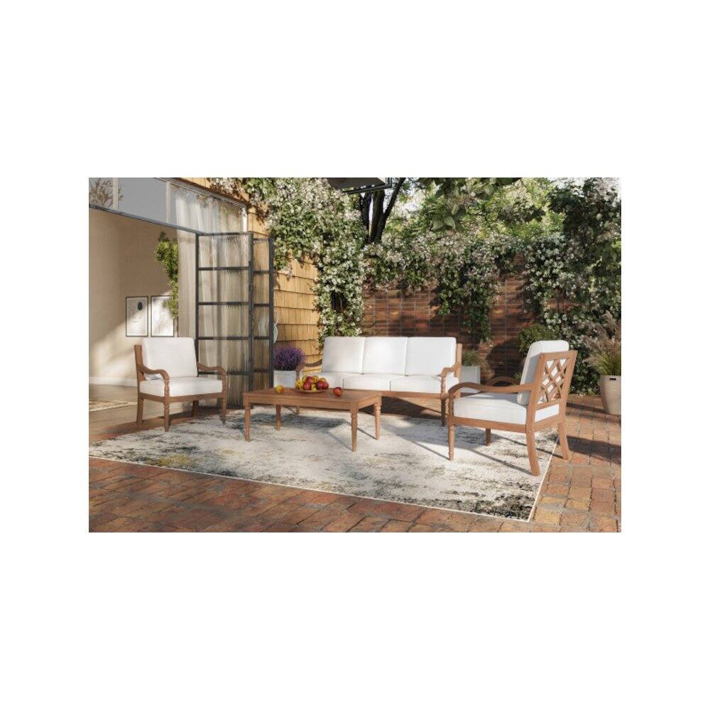 Alt View 5. New Classic Furniture - Savannah 47" Wood Patio Coffee Table in Natural - Brown.