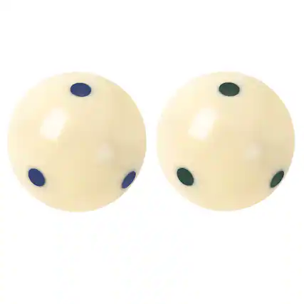 Front. GSE Games & Sports Expert - 2 1/4-Inch 6 Blue Dot & 6 Green Dot Training Cue Ball, AAA-Grade PRO Cup Billiard Cue Ball - Blue/Green.