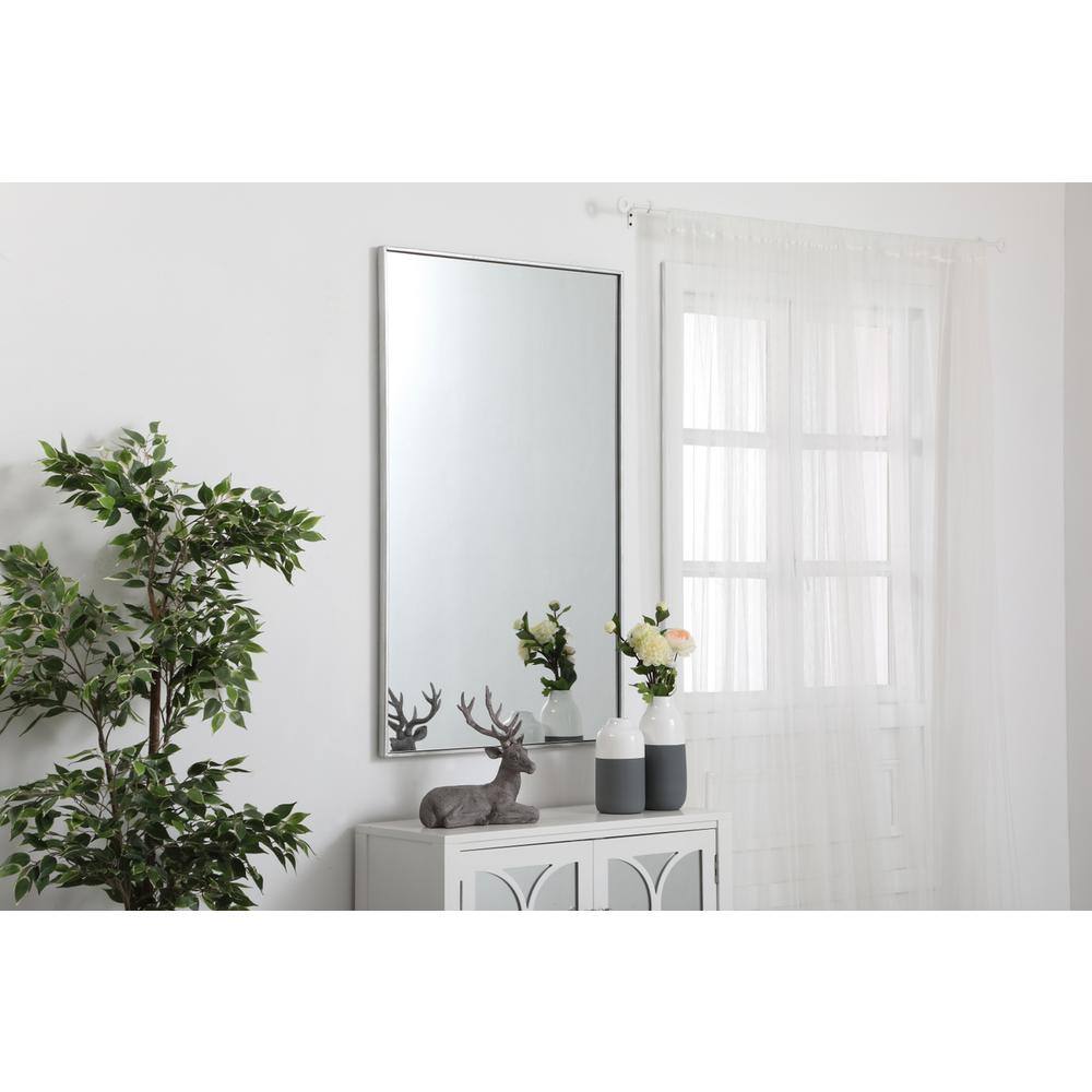 Alt View 7. Elegant Decor - Metal frame rectangle mirror 30 inch in silver - Silver.