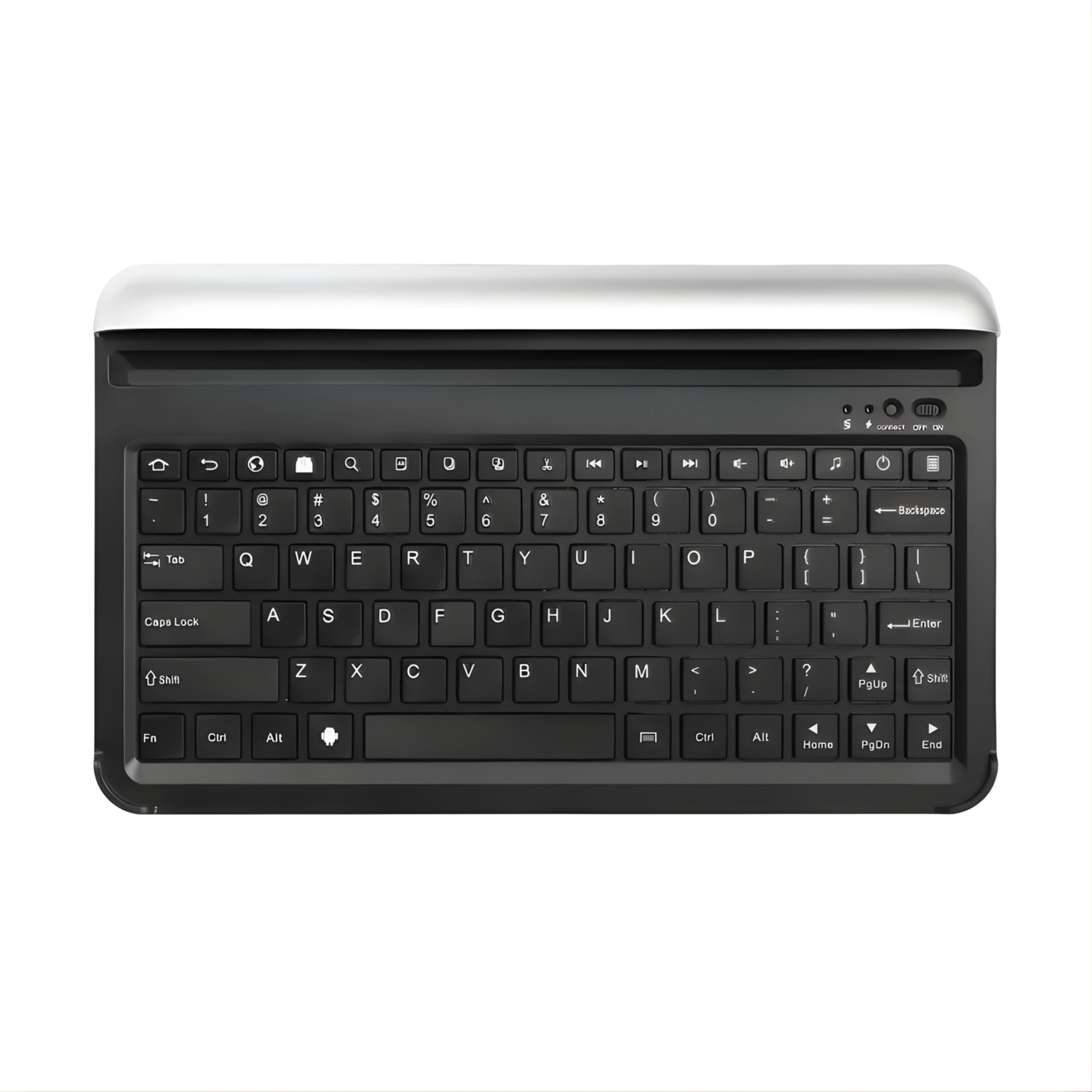 Kitcheniva - Ultra Portable Wireless Keyboard Lightweight Bluetooth Keyboard for Mobile and Tablet Use - Black Silver