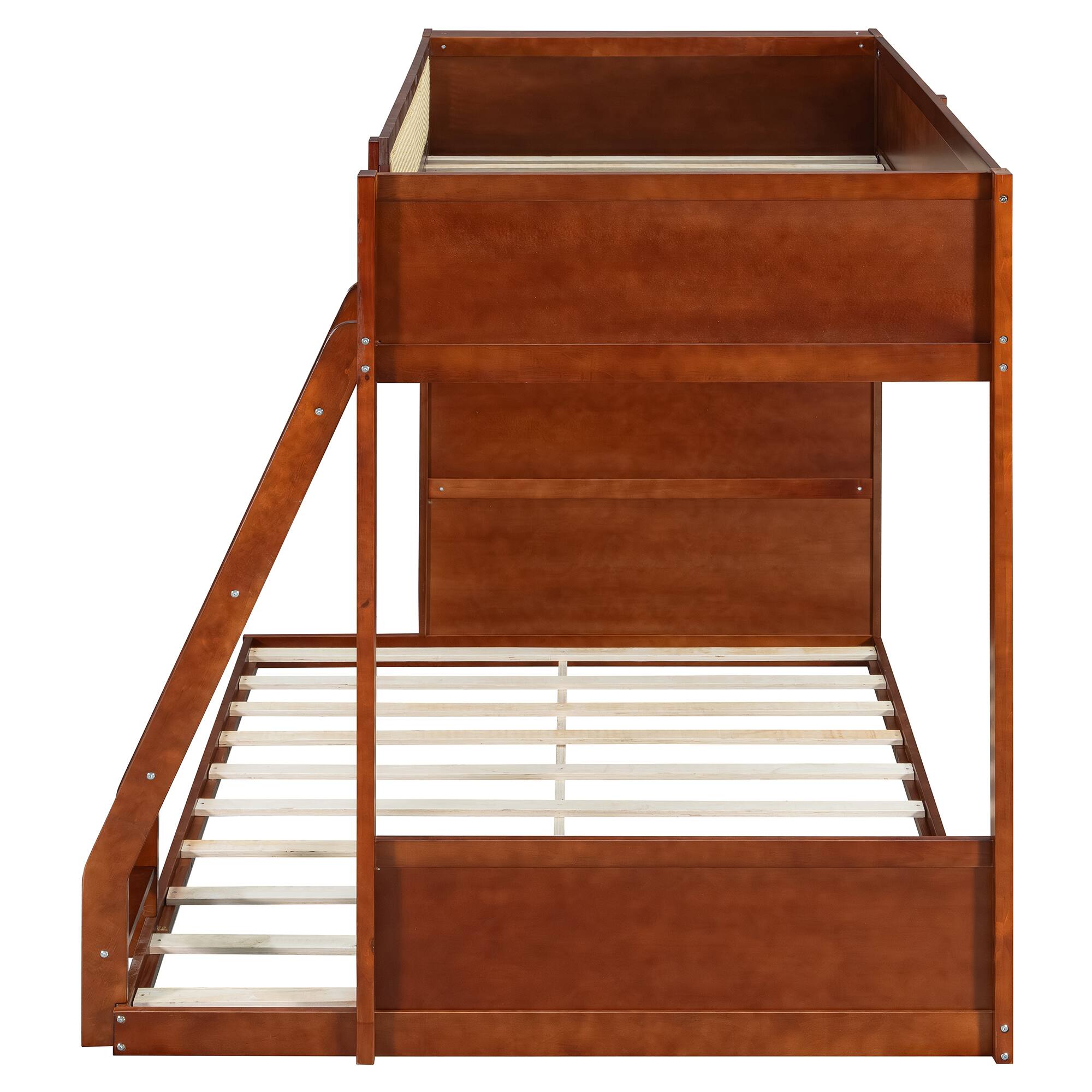 Back. Anysun - Twin over Full Bunk Bed with Shelf and LED - Espresso.