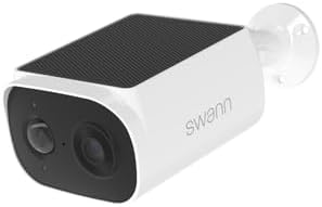Front. Swann - EVO Solar 2K Wireless Security Camera w 16GB Card, 2-Way Audio Wi-Fi Camera, Motion Detect, 120° View - White.