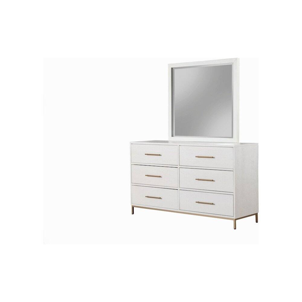 Angle. Alpine Furniture - Madelyn Dresser Mirror - White.