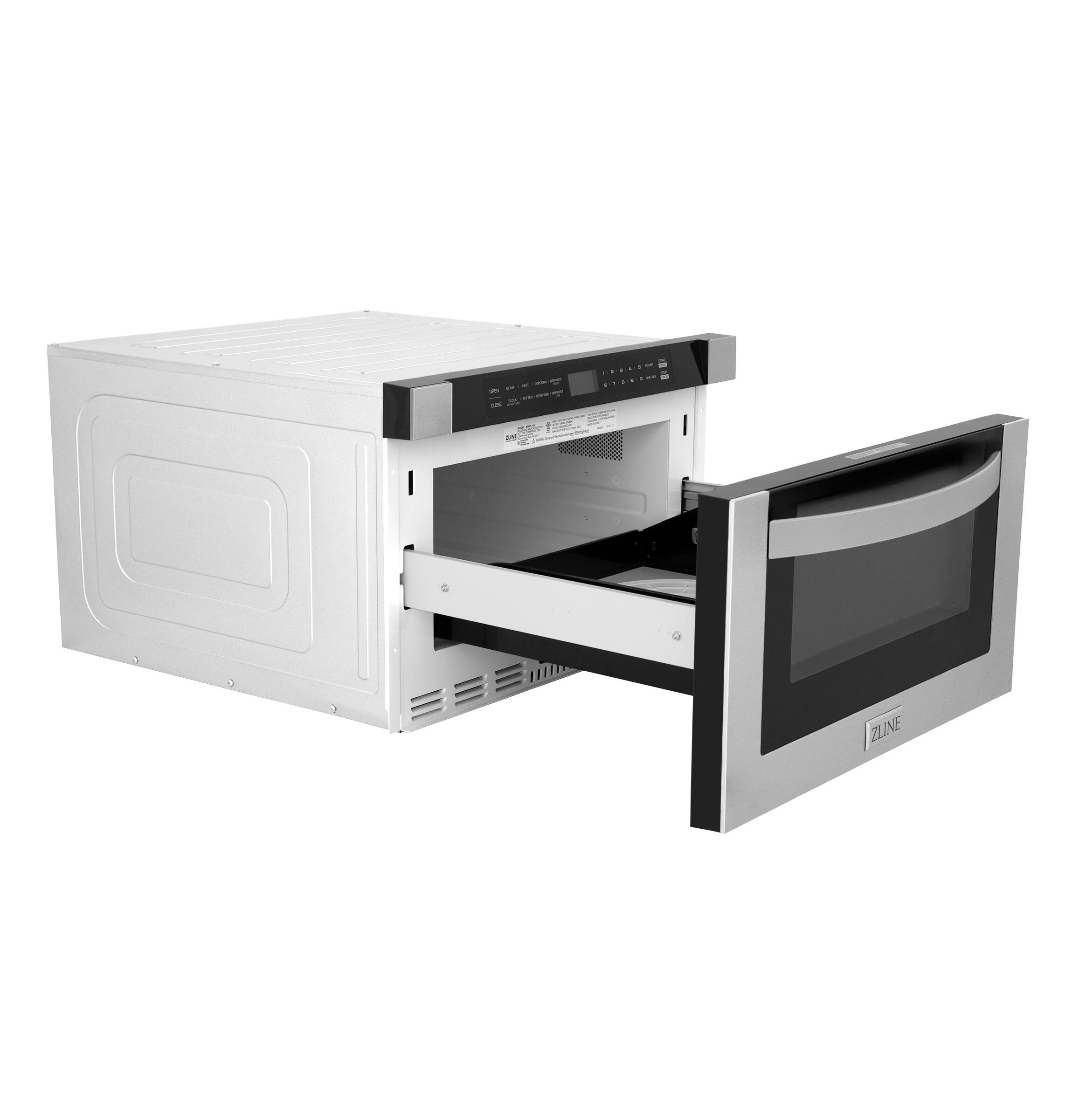 Alt View 3. ZLINE - 24 in. 1.2 cu. ft. Built-in Microwave Drawer in Stainless Steel - Silver.