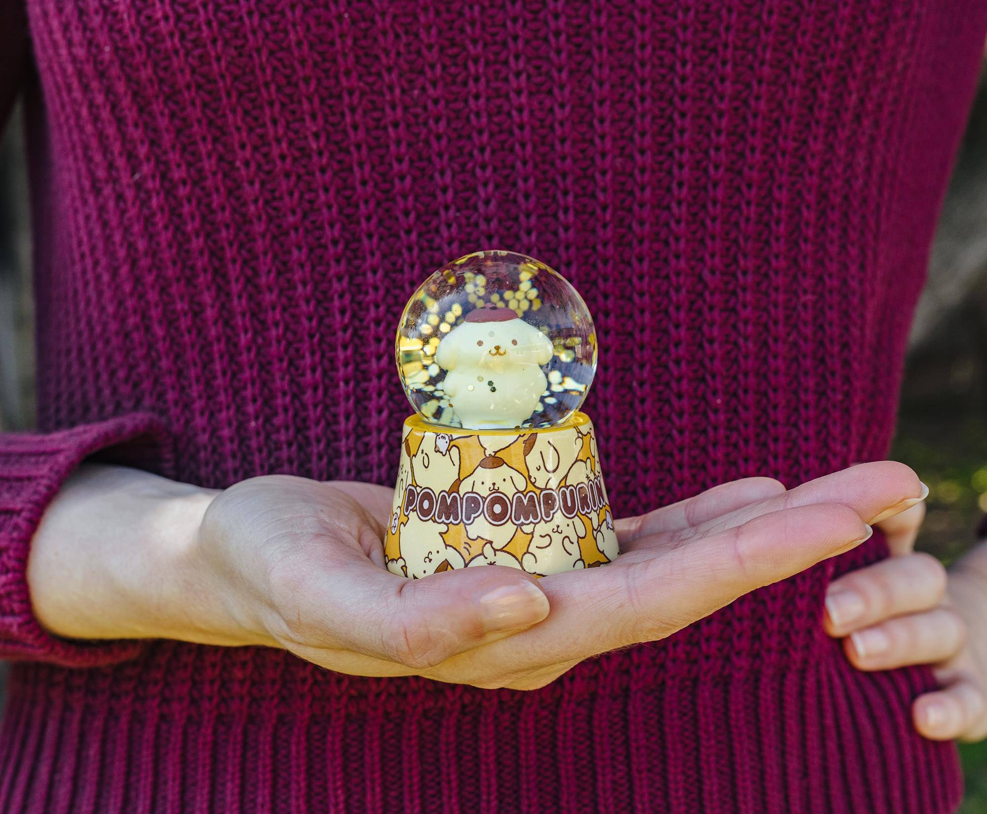 Alt View 3. Silver Buffalo - Sanrio Pompompurin Mini Light-Up Snow Globe | 3 Inches Tall - Brown.