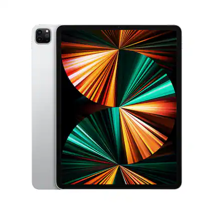 Front. Apple - Apple 12.9-Inch iPad Pro (5th Generation) (2021) Wi-Fi + Cellular - 256GB - Silver.
