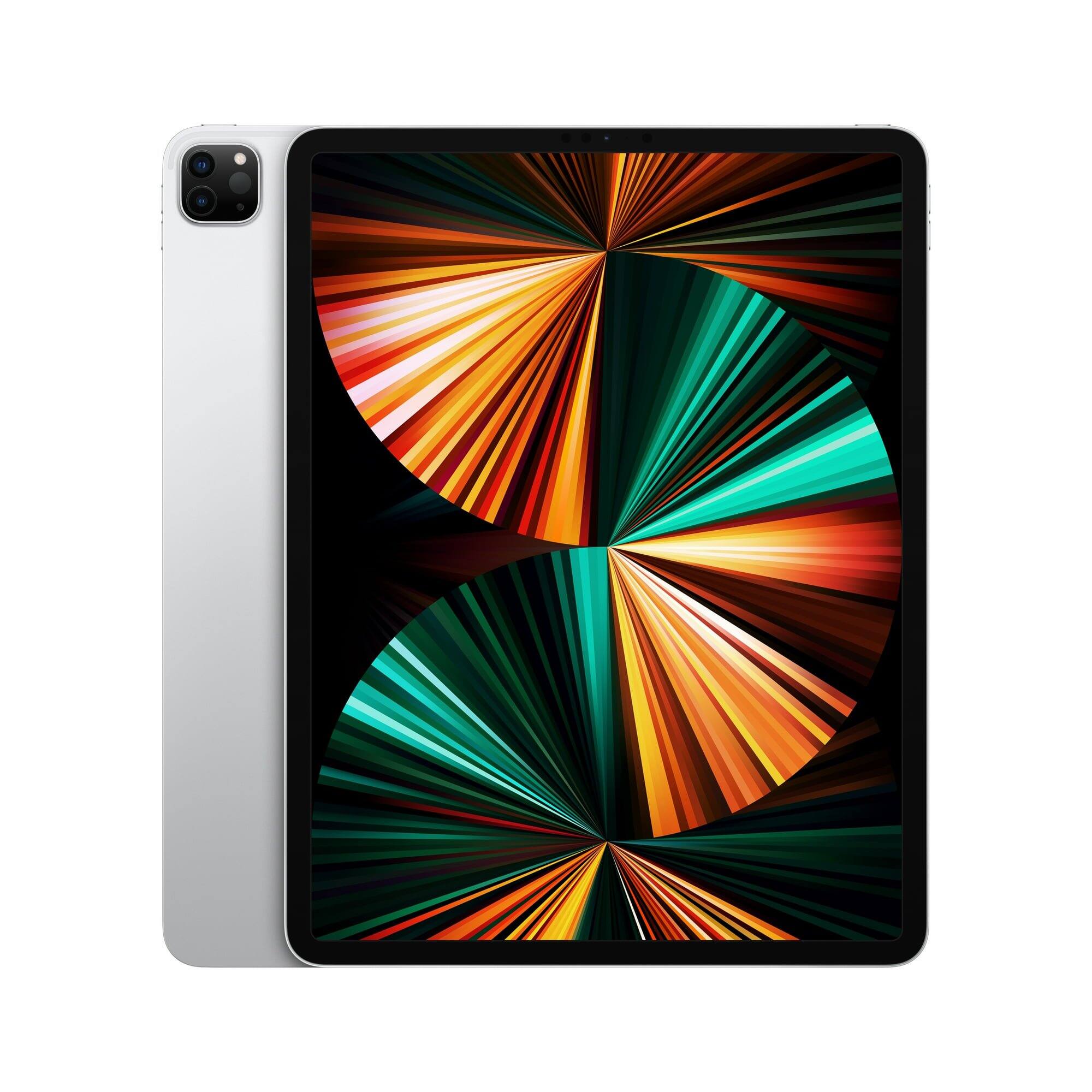 Front. Apple - Apple 12.9-Inch iPad Pro (5th Generation) (2021) Wi-Fi + Cellular - 256GB - Silver.