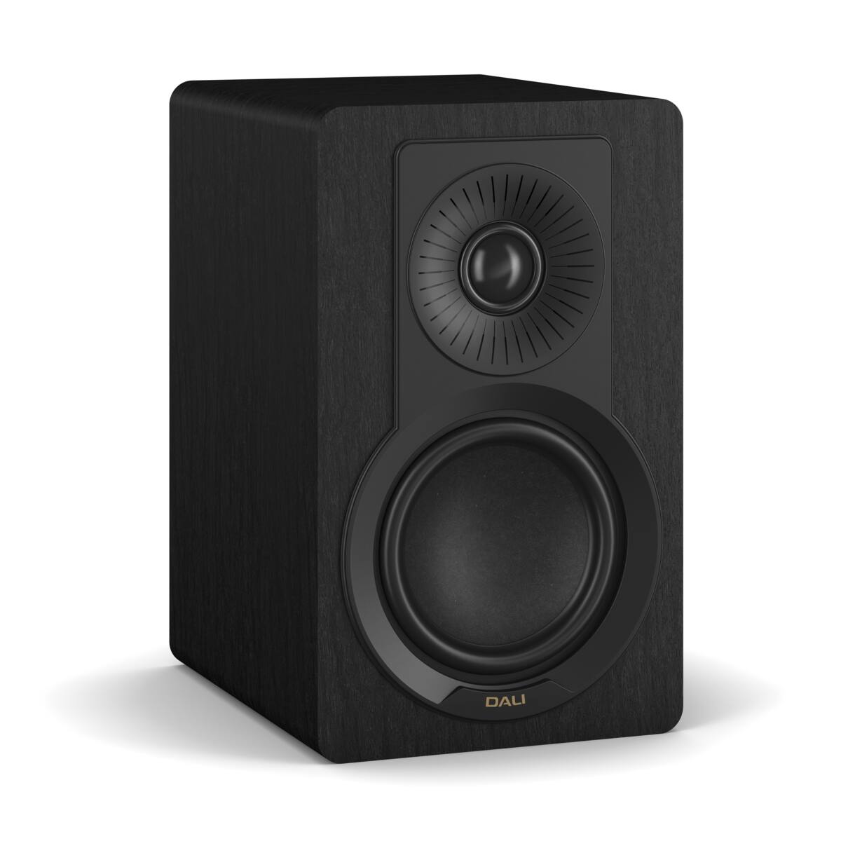 Left. DALI - DALI Kupid Designer Bookshelf Speakers - Black Ash - Black.