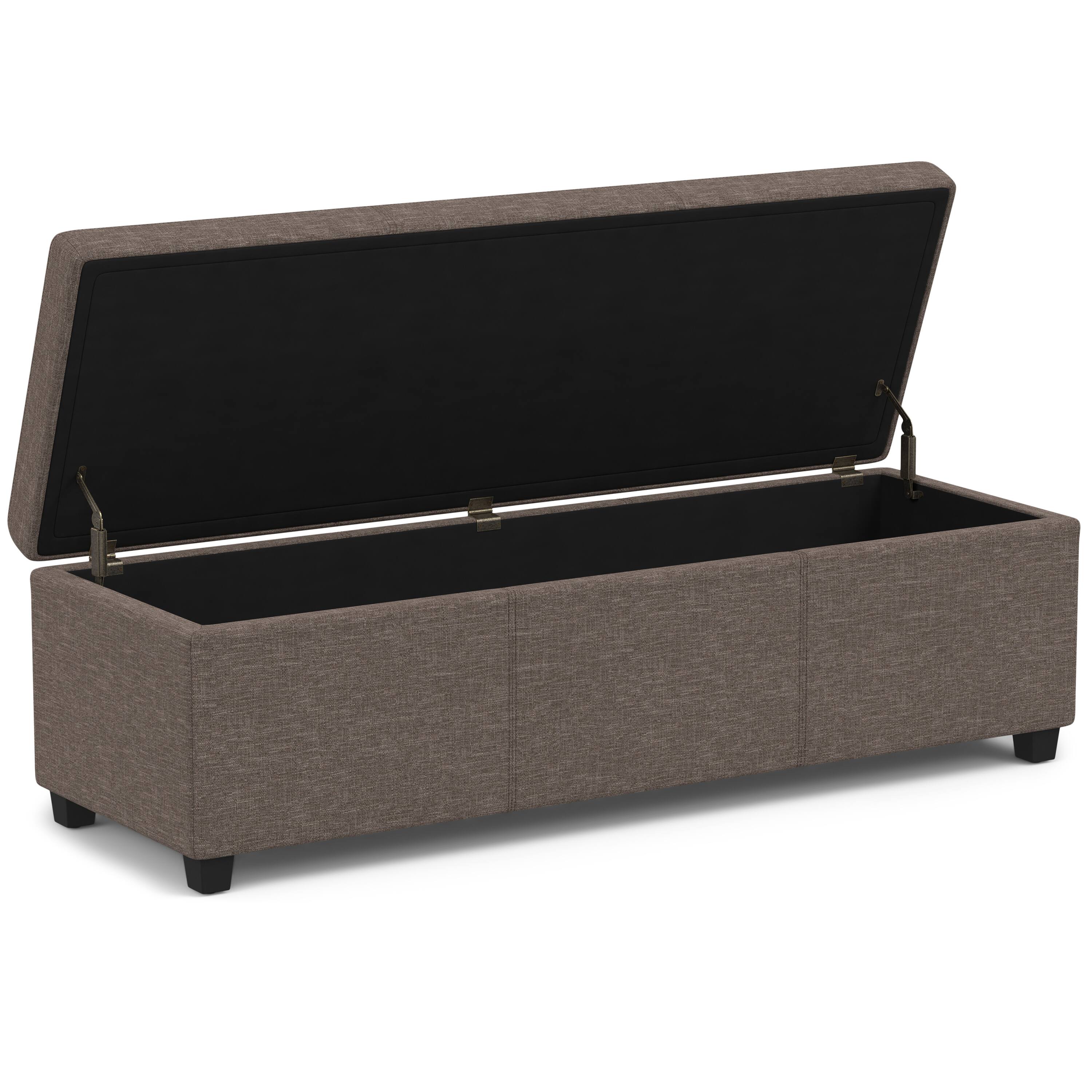Alt View 11. Simpli Home - Avalon Extra Large Storage Ottoman Bench - Fawn Brown.