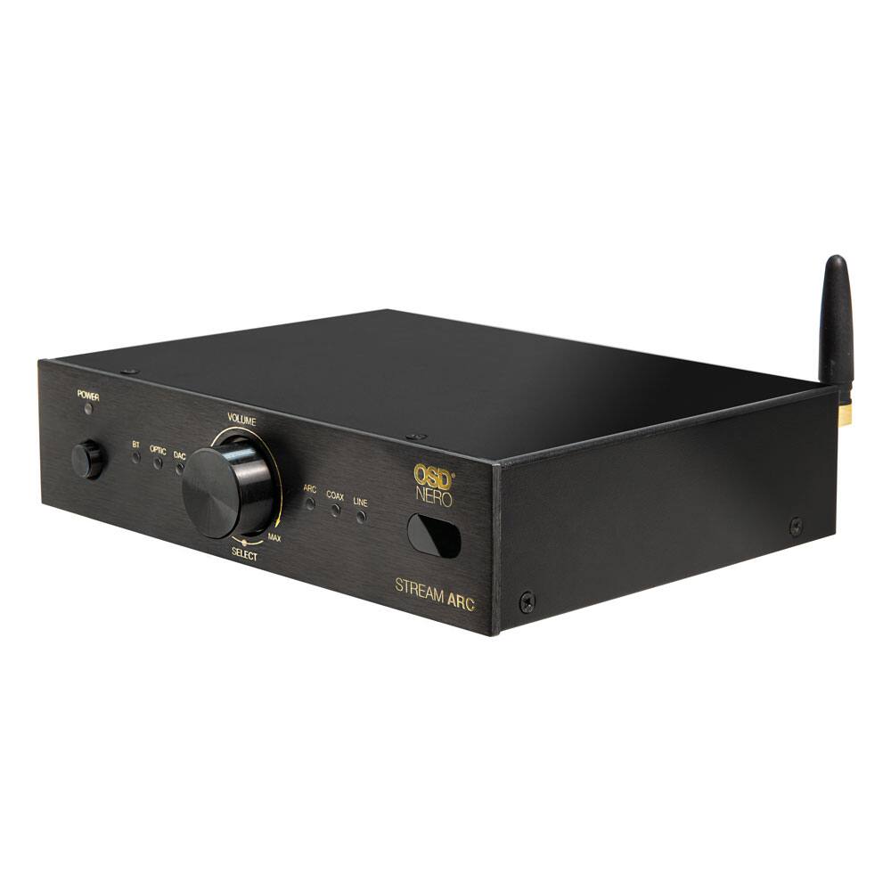 POWER  
VOLUME MAX SELECT  
OPTIC DAC  
ARC COAX OSD LINE NERO STREAM ARC