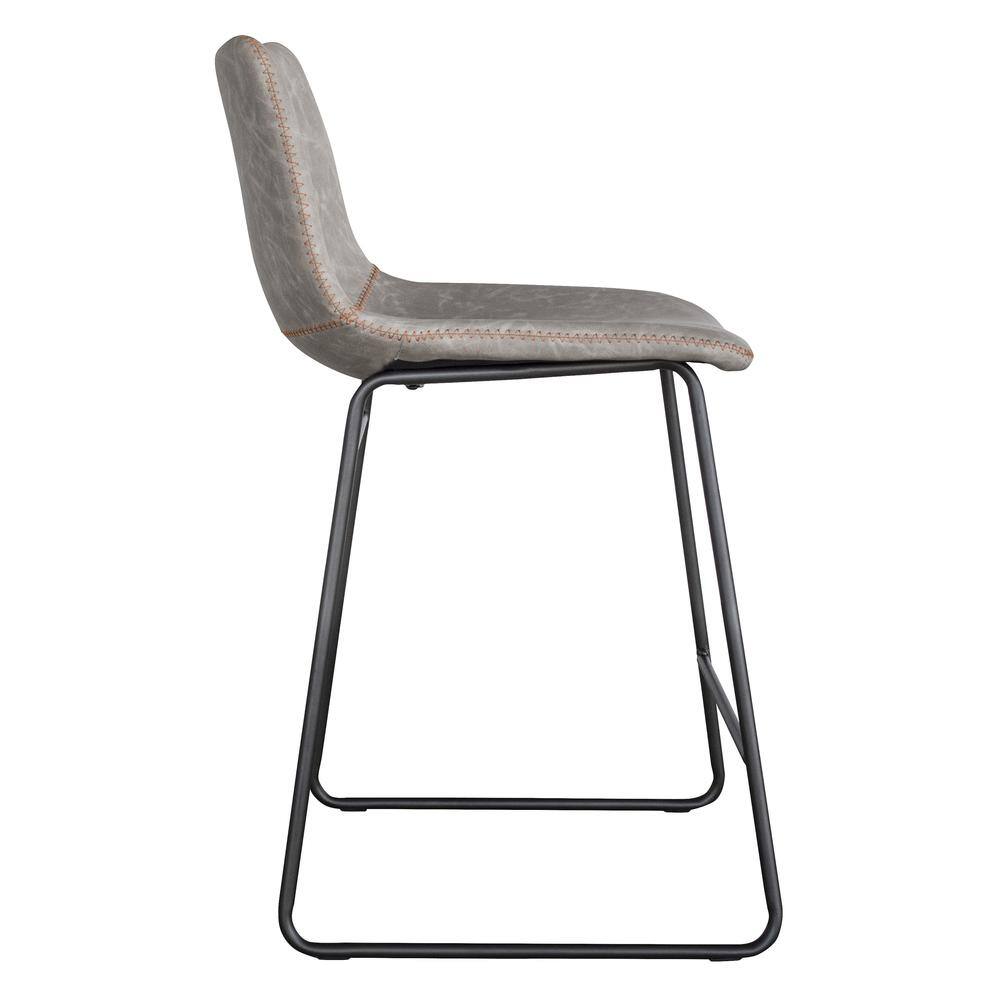 Alt View 3. AmeriHome - AmeriHome Classic Faux Leather 24 inch Counter Height Chair Set - Stone - Stone.